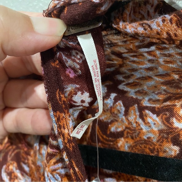 Free People NWT High Neck Cut Out Long Sleeve Tunic Top Maroon Red Med OB834537 - Picture 11 of 13